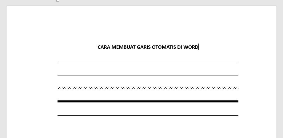Cara Membuat Garis Otomatis di Word